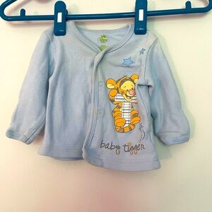Blue Baby Tigger Cotton Snap Sweater